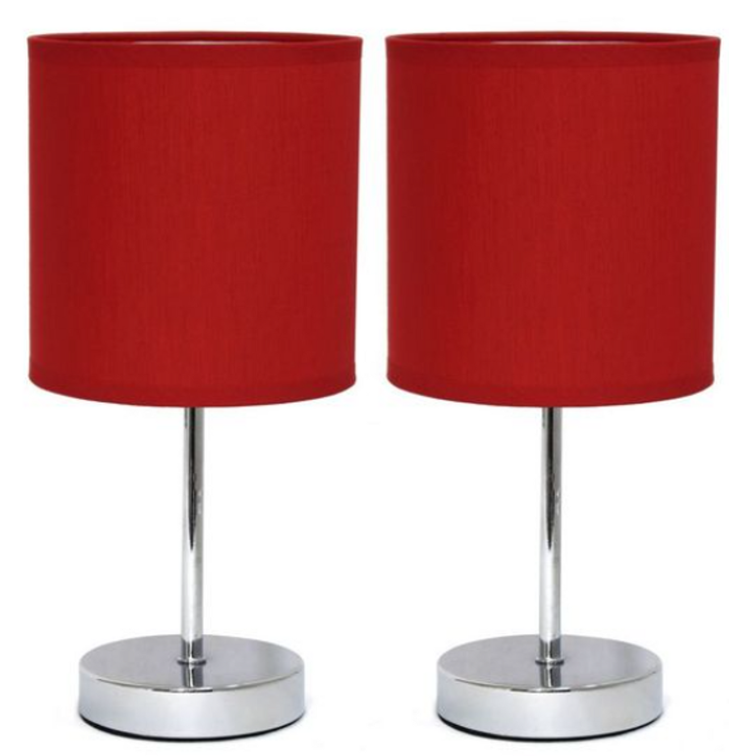 Simple Designs Chrome Mini Basic Table Lamp Set of 2