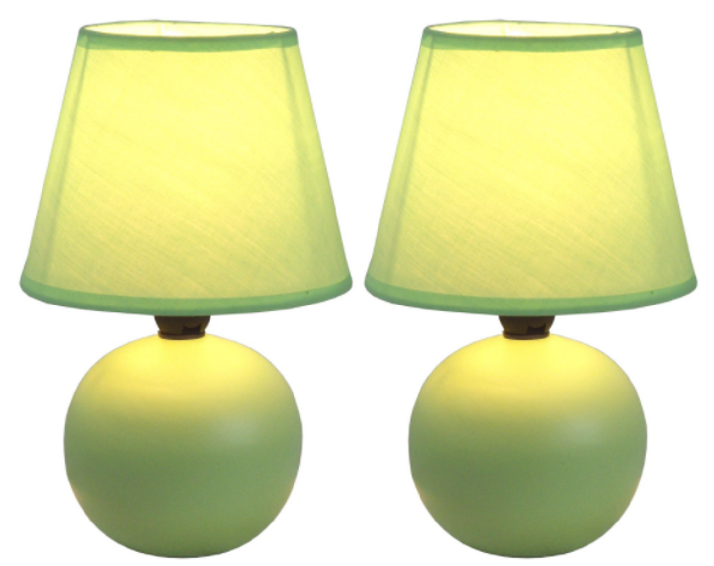 Simple Designs Mini Ceramic Globe Lamp 2 Pack