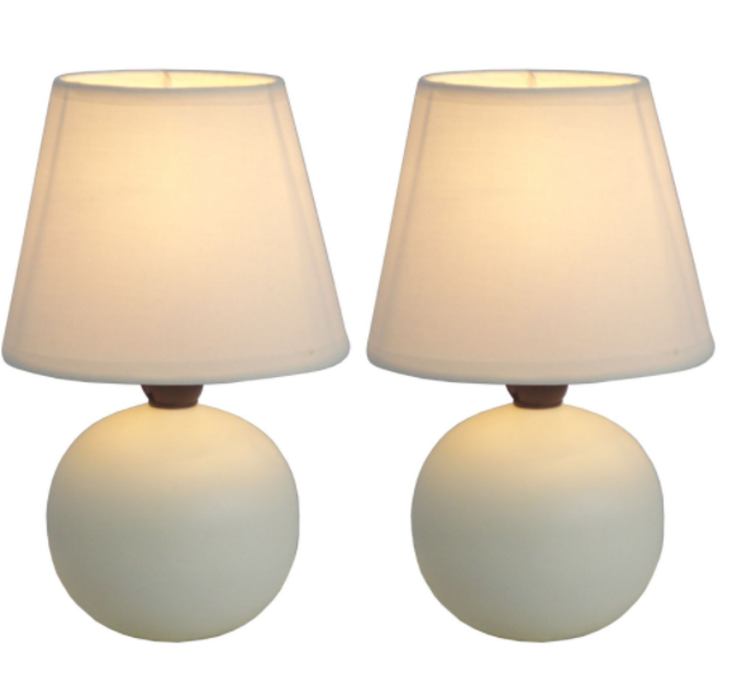 Simple Designs Mini Ceramic Globe Lamp 2 Pack
