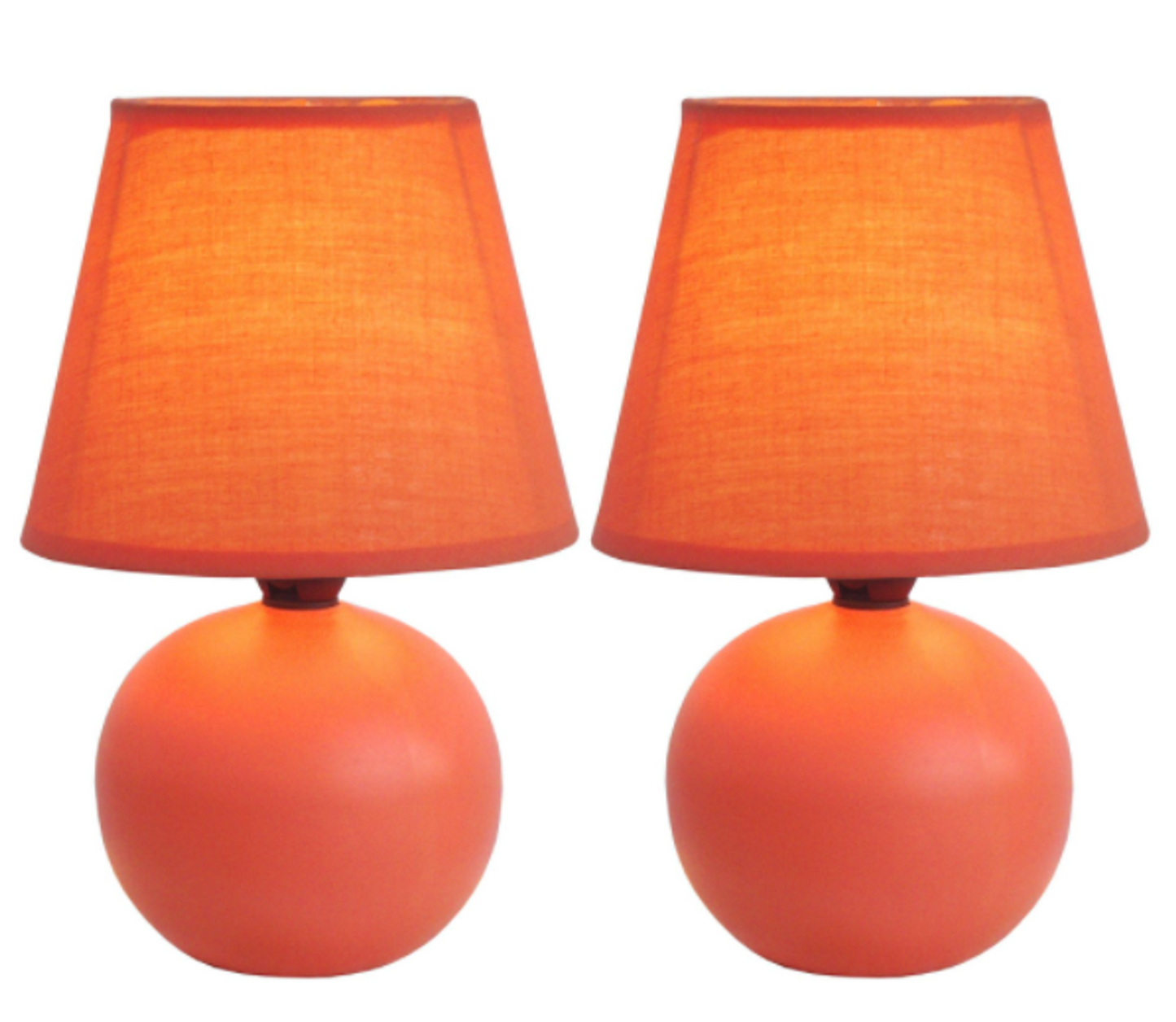 Simple Designs Mini Ceramic Globe Lamp 2 Pack