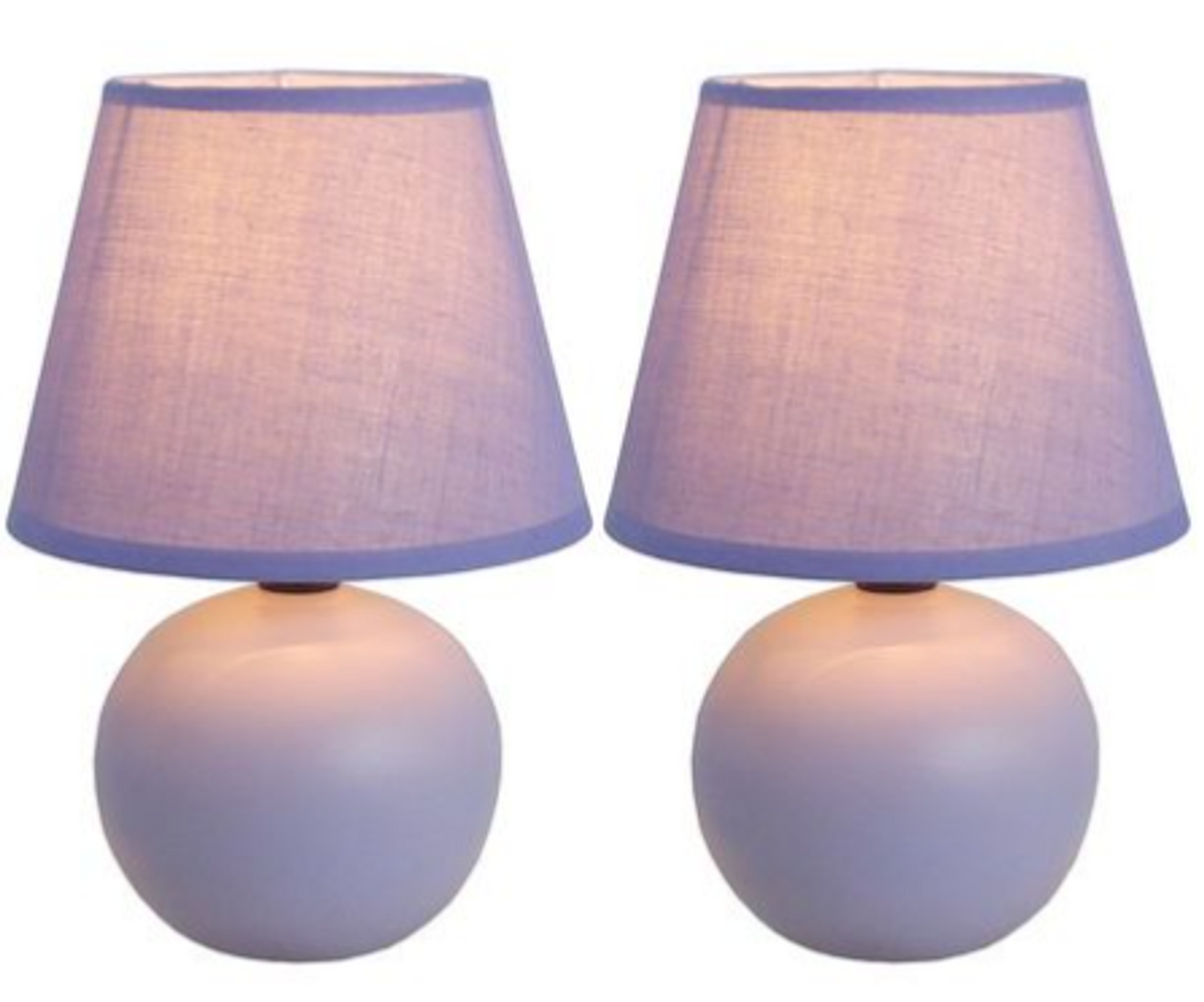 Simple Designs Mini Ceramic Globe Lamp 2 Pack