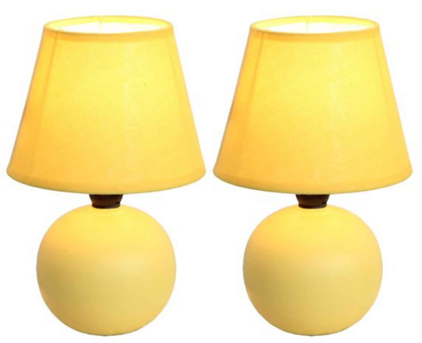 Simple Designs Mini Ceramic Globe Lamp 2 Pack