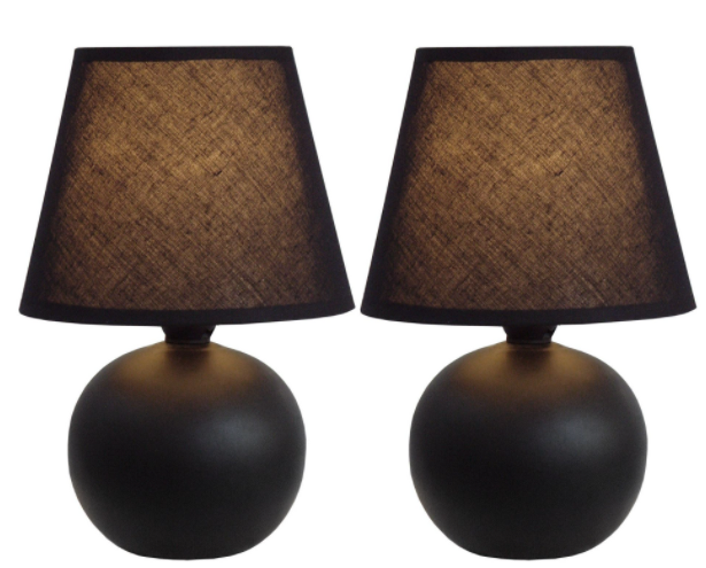 Simple Designs Mini Ceramic Globe Lamp 2 Pack