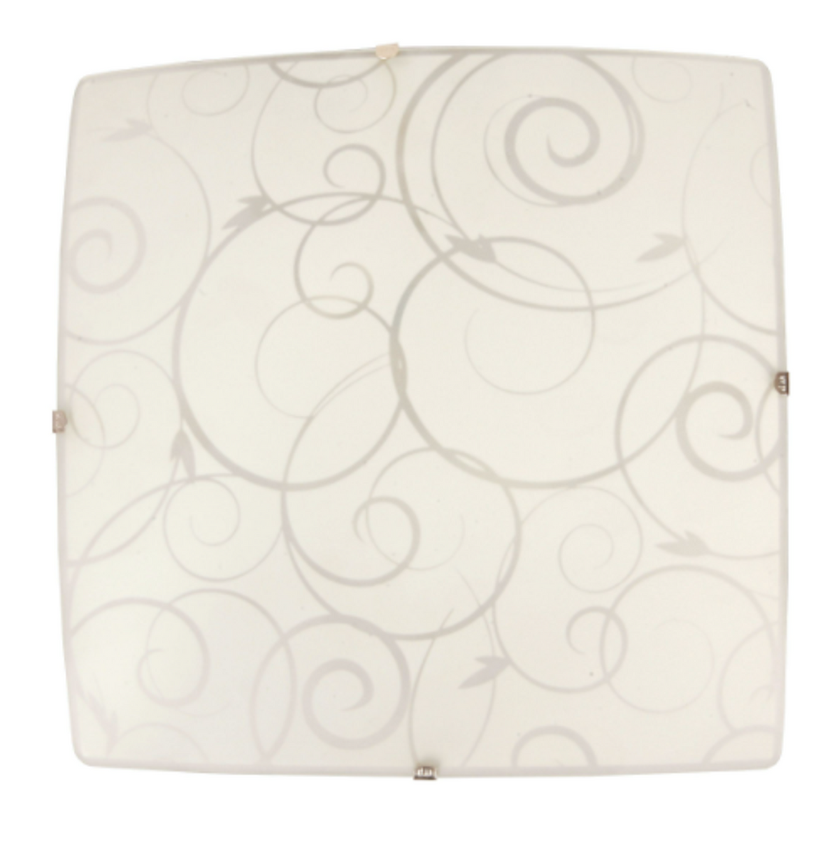 Simple Designs Square Flushmount Ceiling Light with Swirl Design
