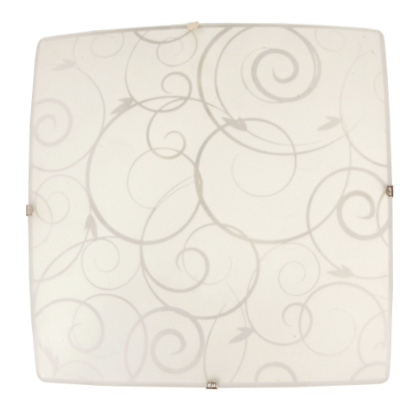 Simple Designs Square Flushmount Ceiling Light with Swirl Design