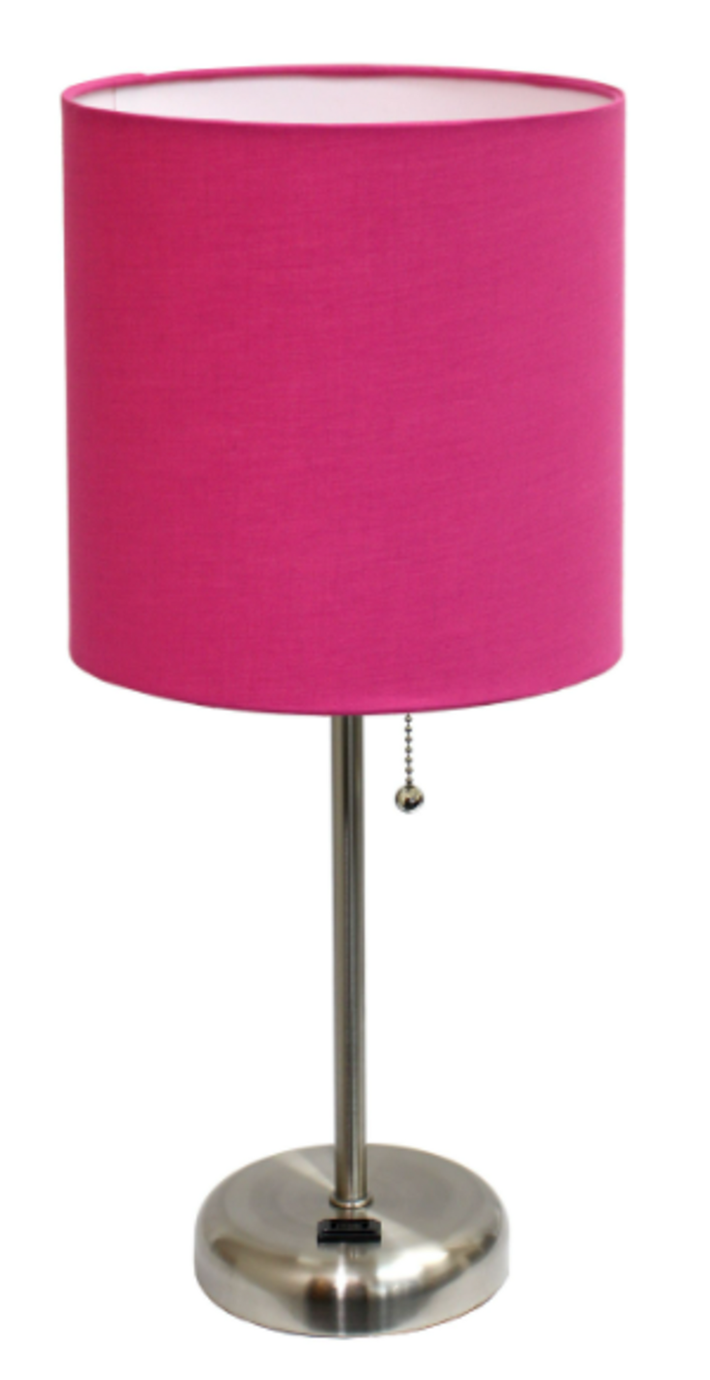LimeLights Stick Lamp with Charging Outlet and Fabric Shade