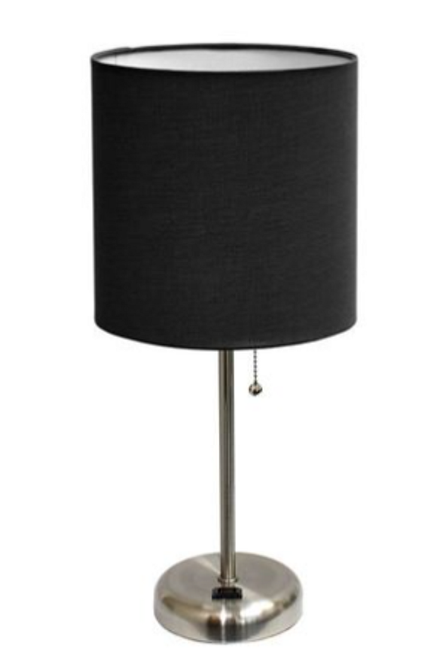 LimeLights Stick Lamp with Charging Outlet and Fabric Shade