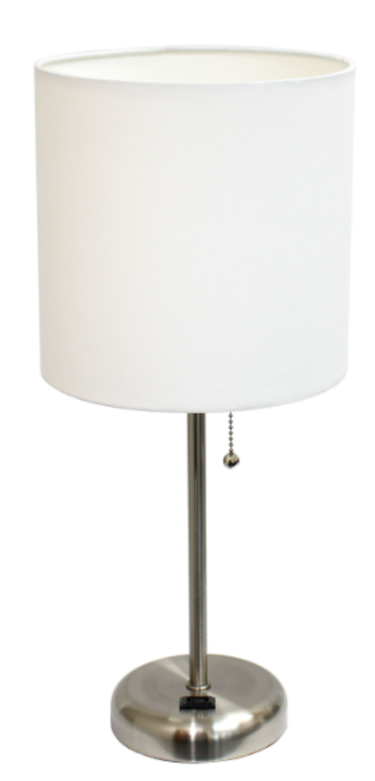 LimeLights Stick Lamp with Charging Outlet and Fabric Shade