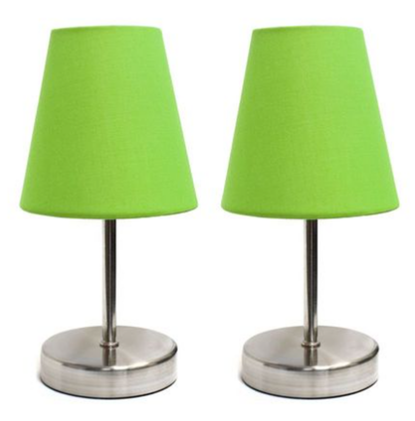 Simple Designs Sand Nickel Mini Basic Table Lamp Set of 2