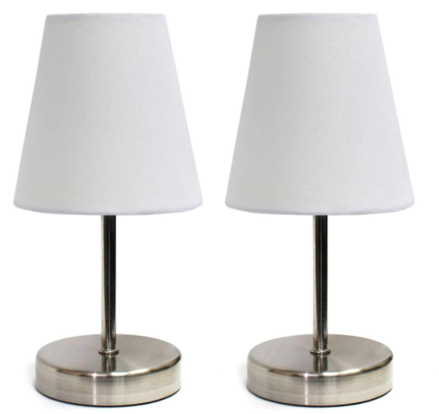 Simple Designs Sand Nickel Mini Basic Table Lamp Set of 2