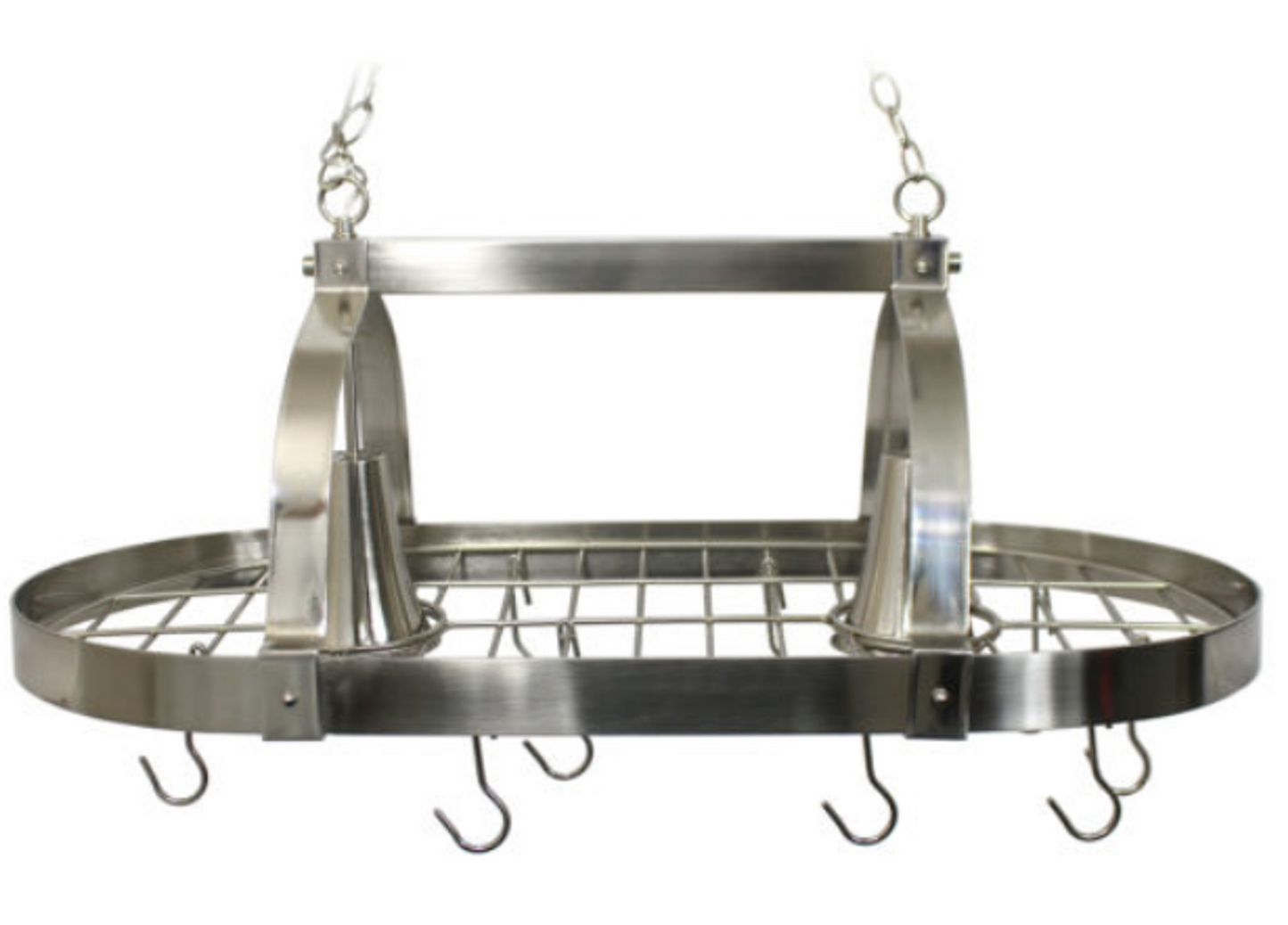Elegant Designs Brushed Nickel 2-Light Kitchen Pot Rack with Downlights