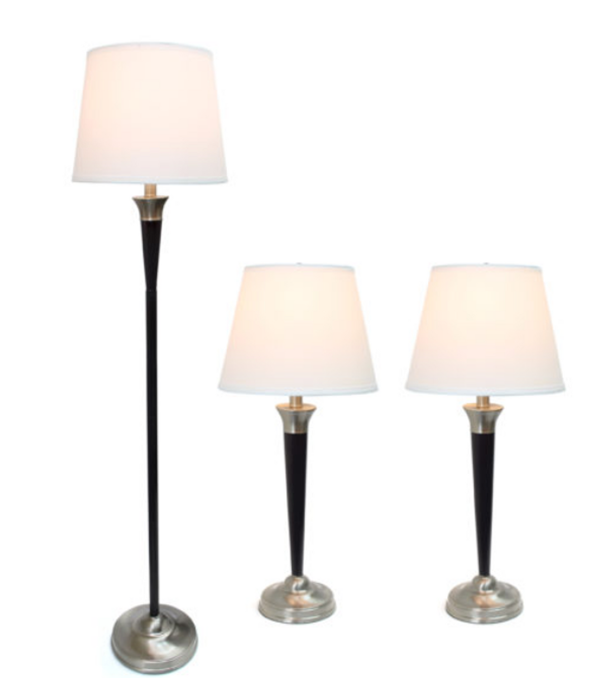 Elegant Designs Malbec 3 Pack Lamp Set (2 Table Lamps, 1 Floor Lamp)