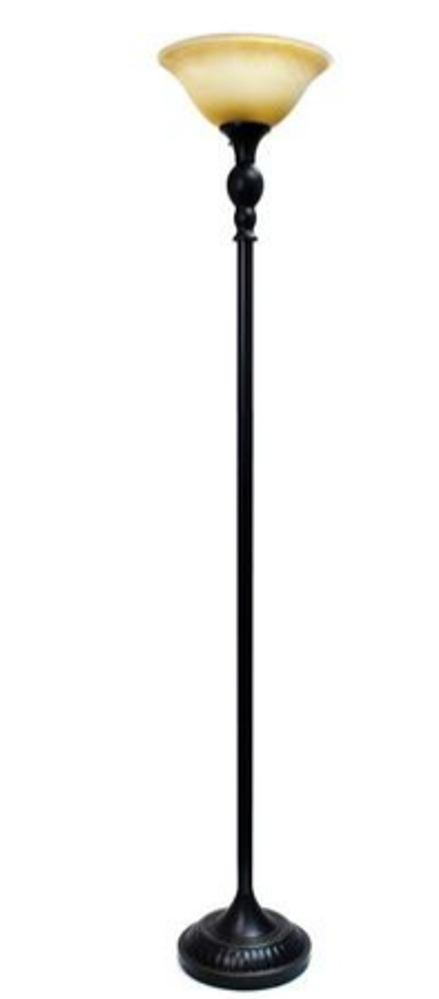 Elegant Designs 1-Light Torchiere Floor Lamp with Marbleized Glass Shade