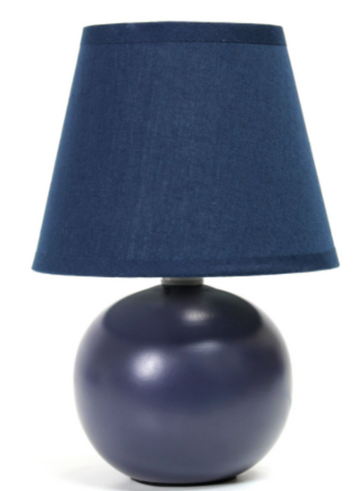 Simple Designs Mini Ceramic Globe Table Lamp - Blue & Gray