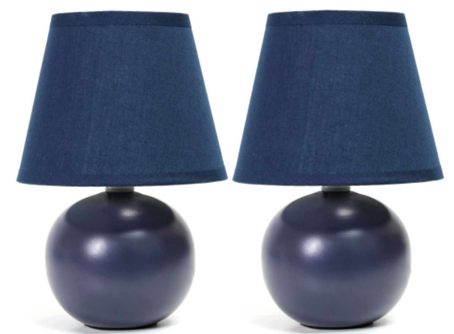 Simple Designs Mini Ceramic Globe Lamp 2 Pack