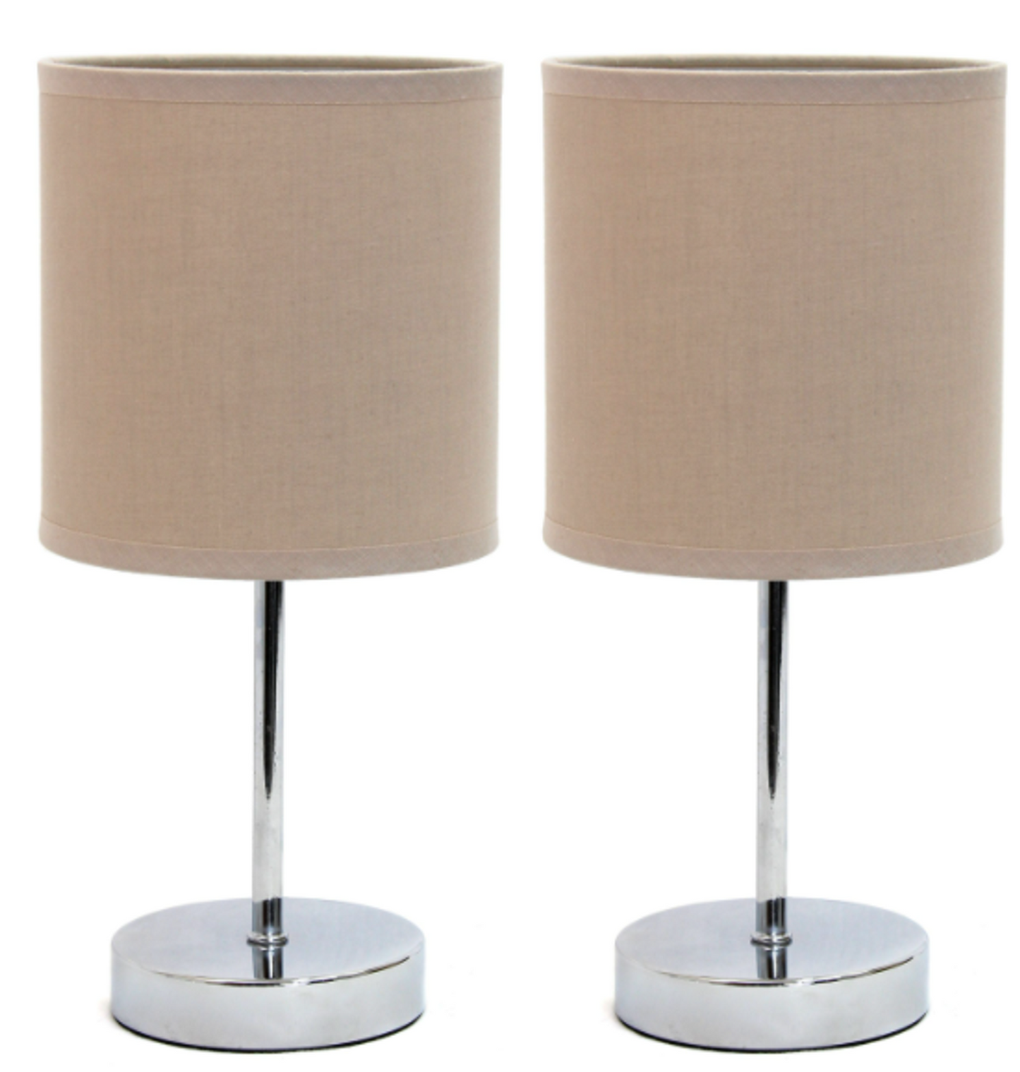 Simple Designs Chrome Mini Basic Table Lamp Set of 2