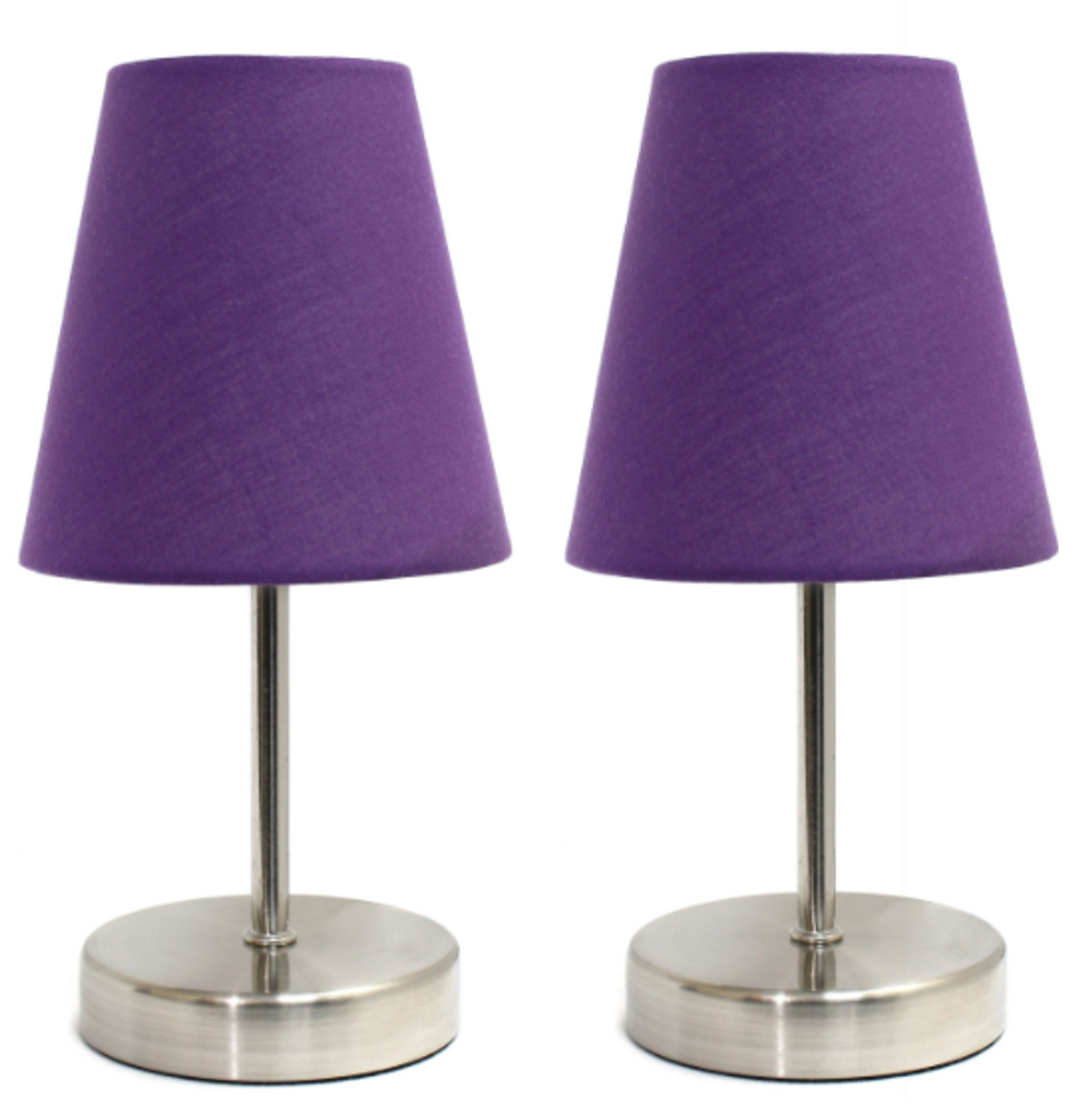 Simple Designs Sand Nickel Mini Basic Table Lamp Set of 2