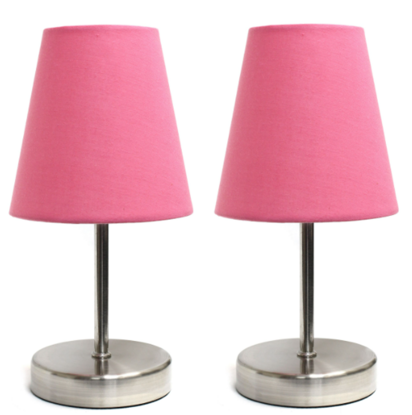 Simple Designs Sand Nickel Mini Basic Table Lamp Set of 2