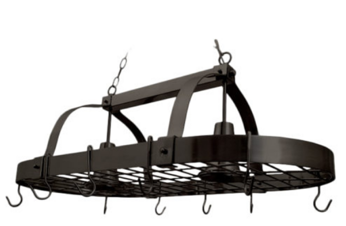 Elegant Designs 2-Light Kitchen Pot Rack with Downlights