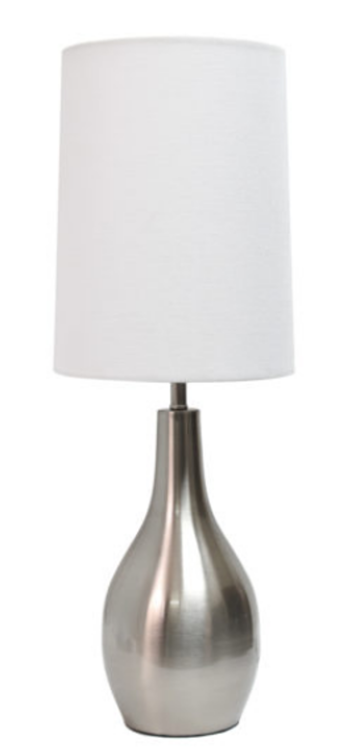 Simple Designs 1 Light Tear Drop Table Lamp - Brushed Nickel