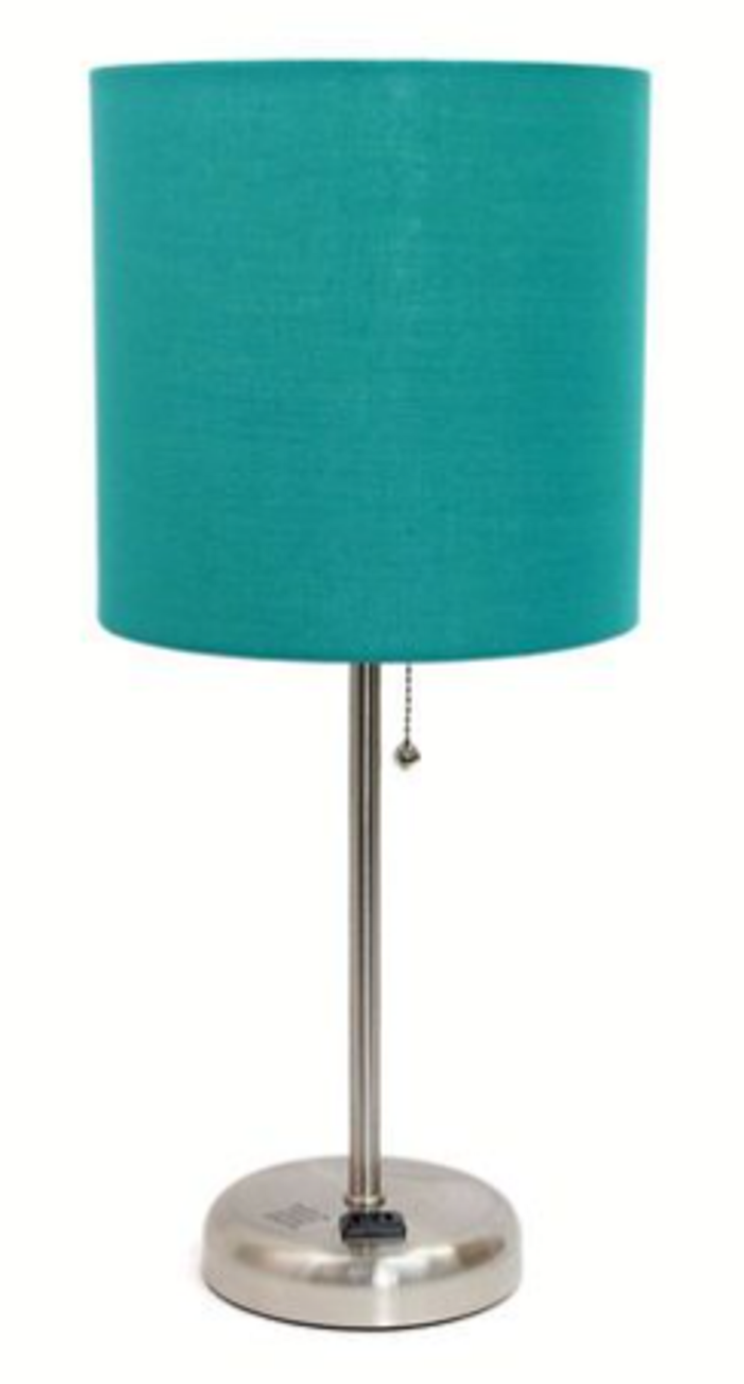 LimeLights Stick Lamp with Charging Outlet and Fabric Shade