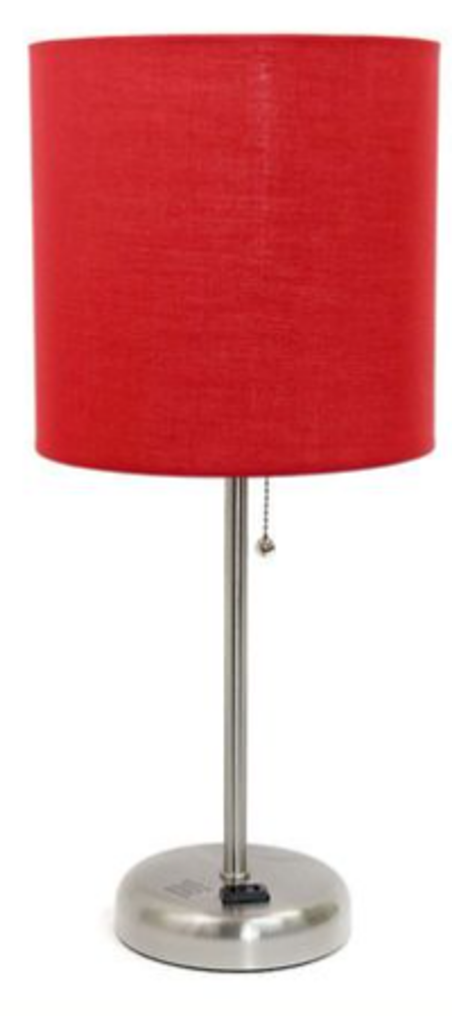 LimeLights Stick Lamp with Charging Outlet and Fabric Shade