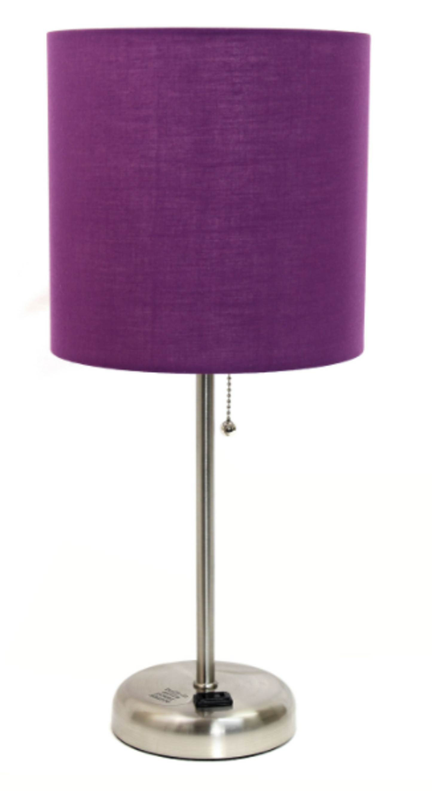 LimeLights Stick Lamp with Charging Outlet and Fabric Shade