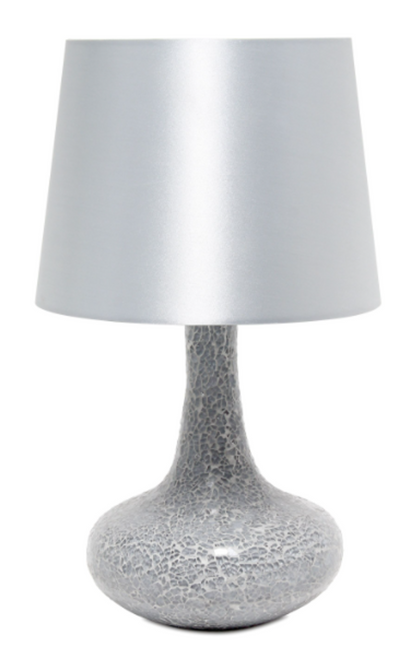 Simple Designs Mosaic Tiled Glass Genie Table Lamp with Shade