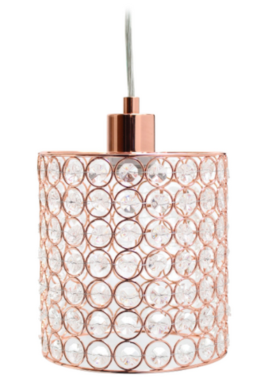 Elegant Designs 1 Light Elipse Crystal Cylinder Pendant