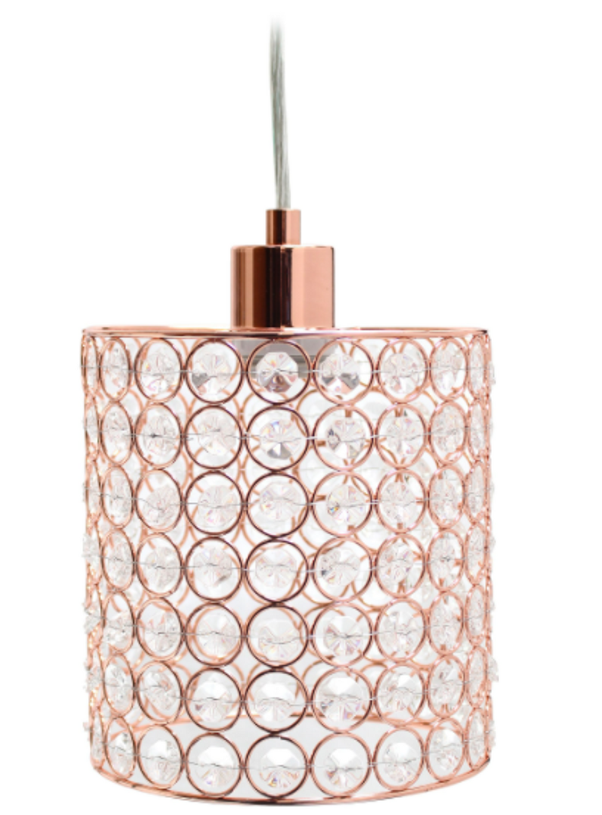 Elegant Designs 1 Light Elipse Crystal Cylinder Pendant