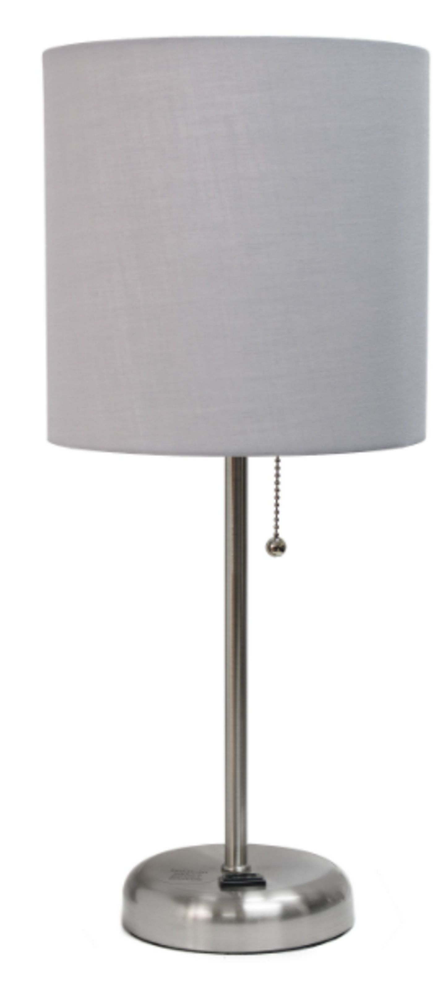 LimeLights Stick Lamp with Charging Outlet and Fabric Shade