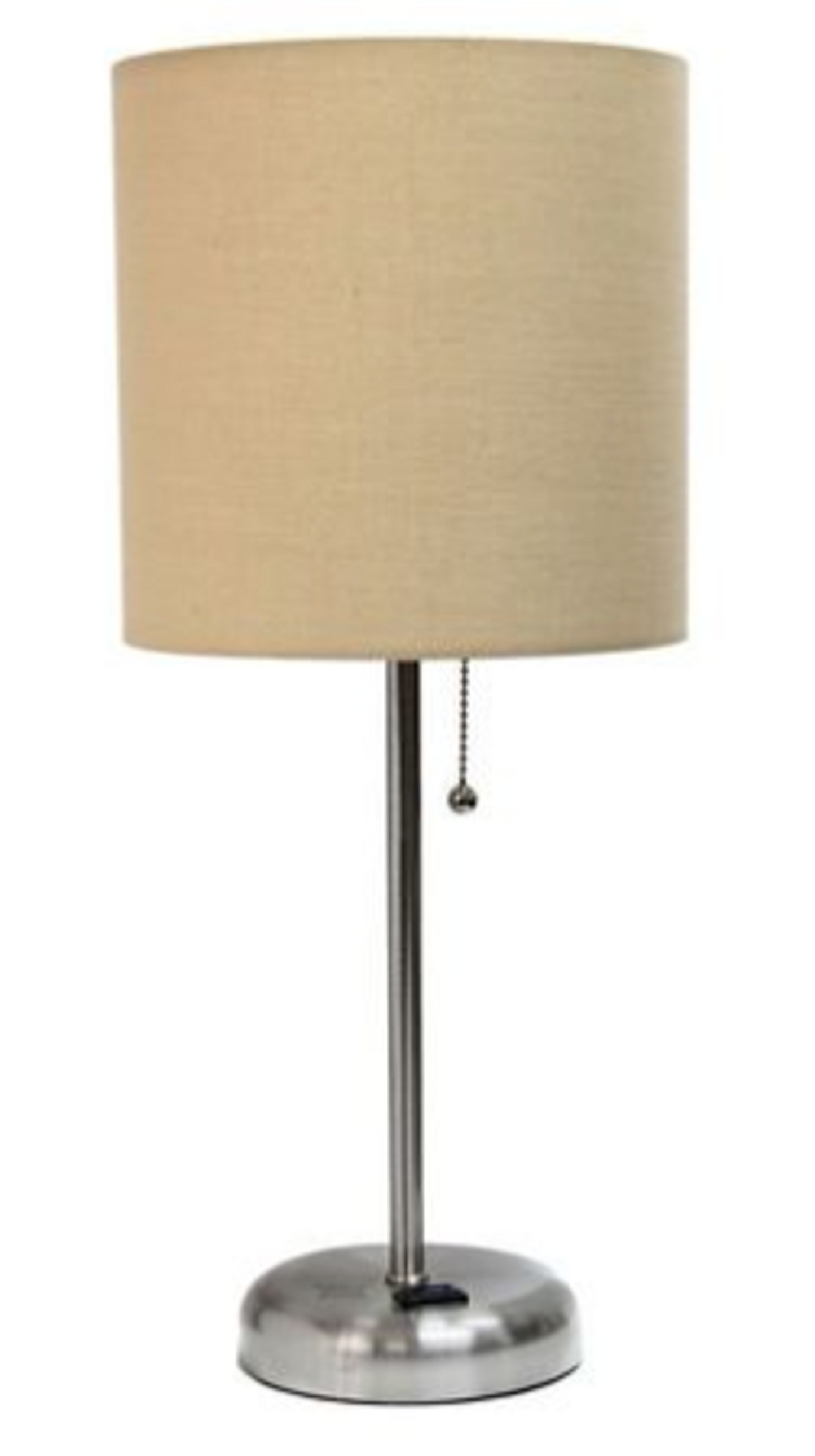 LimeLights Stick Lamp with Charging Outlet and Fabric Shade