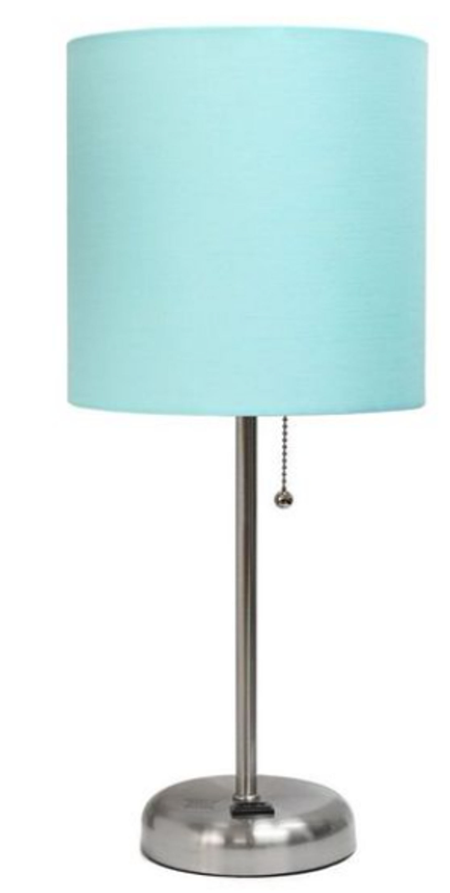 LimeLights Stick Lamp with Charging Outlet and Fabric Shade