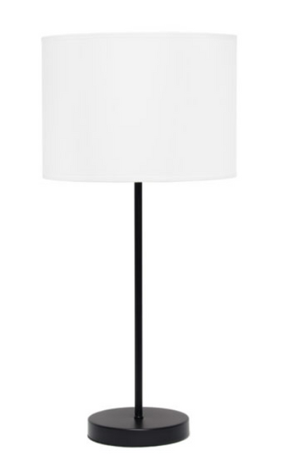 Simple Designs Black Stick Lamp with Fabric Shade