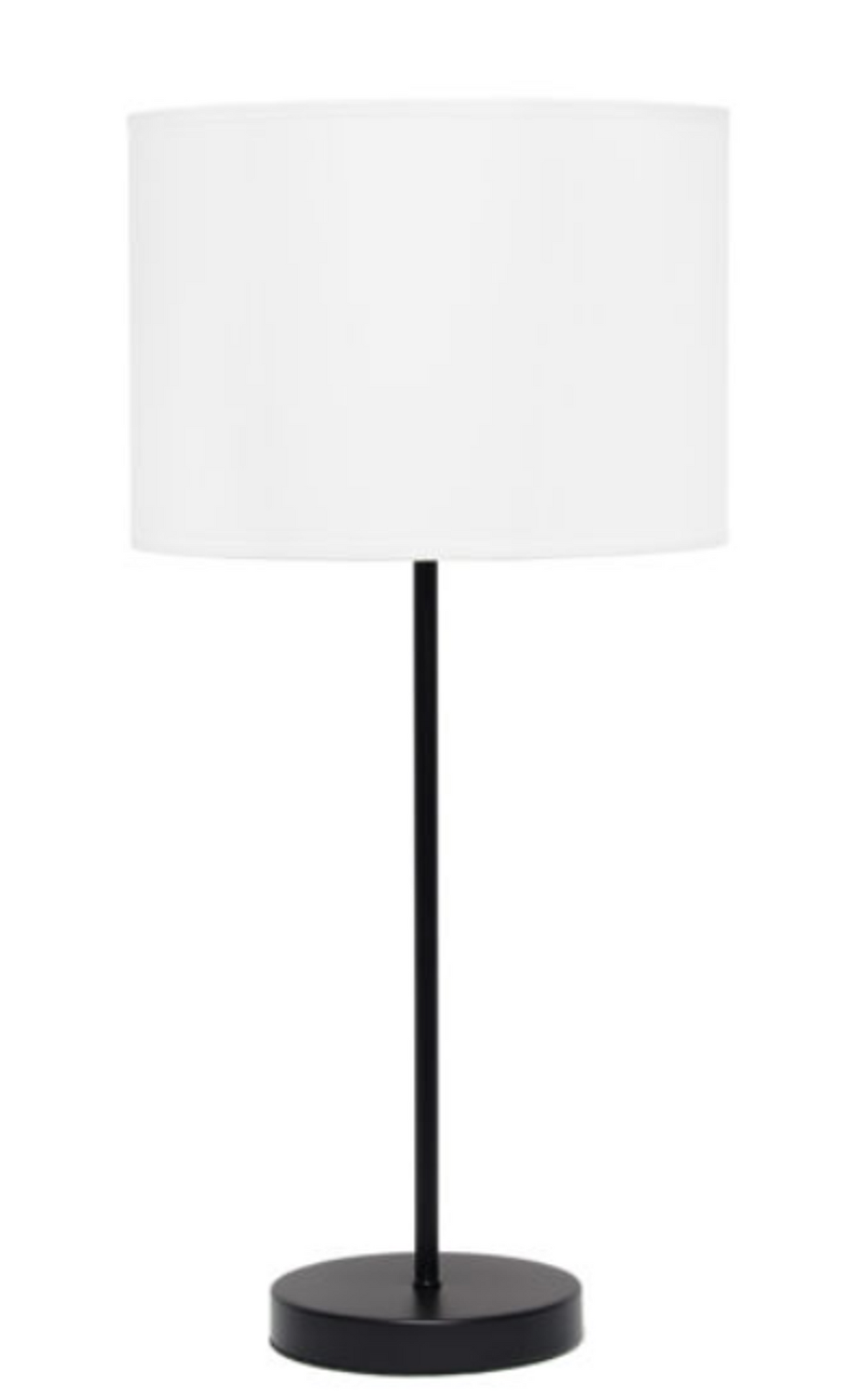 Simple Designs Black Stick Lamp with Fabric Shade