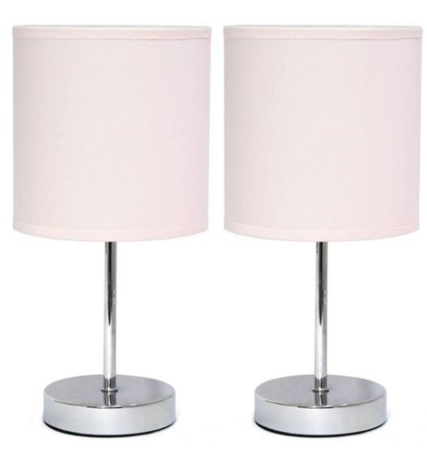 Simple Designs Chrome Mini Basic Table Lamp Set of 2