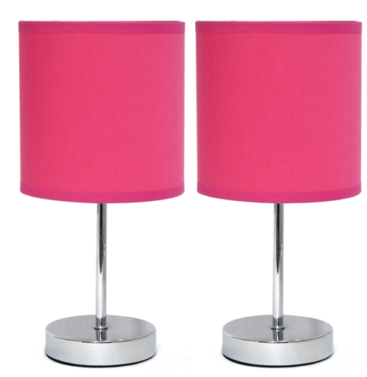 Simple Designs Chrome Mini Basic Table Lamp Set of 2