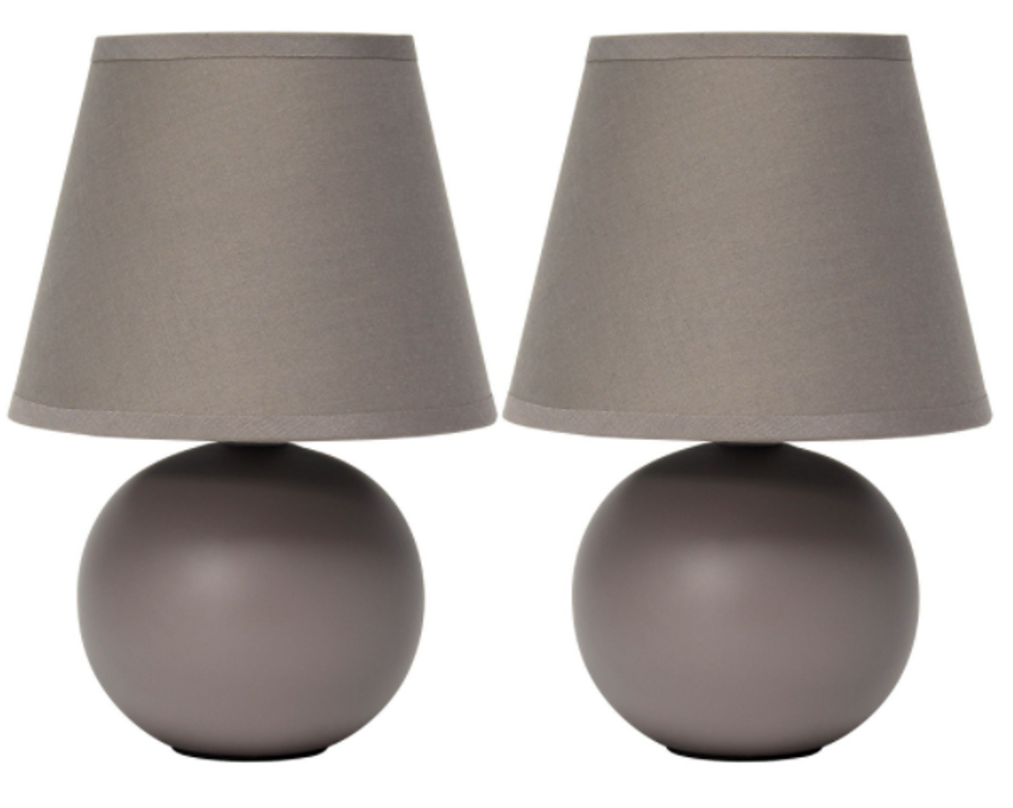 Simple Designs Mini Ceramic Globe Lamp 2 Pack
