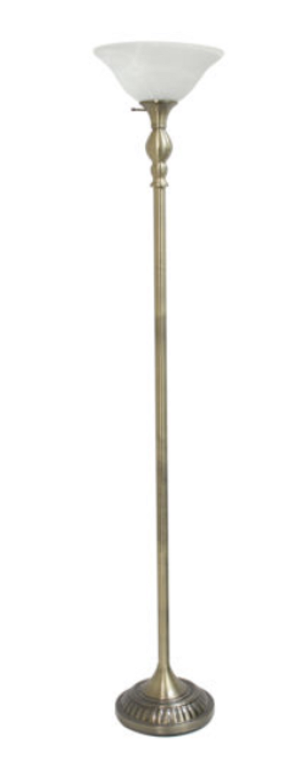 Elegant Designs 1-Light Torchiere Floor Lamp with Marbleized Glass Shade