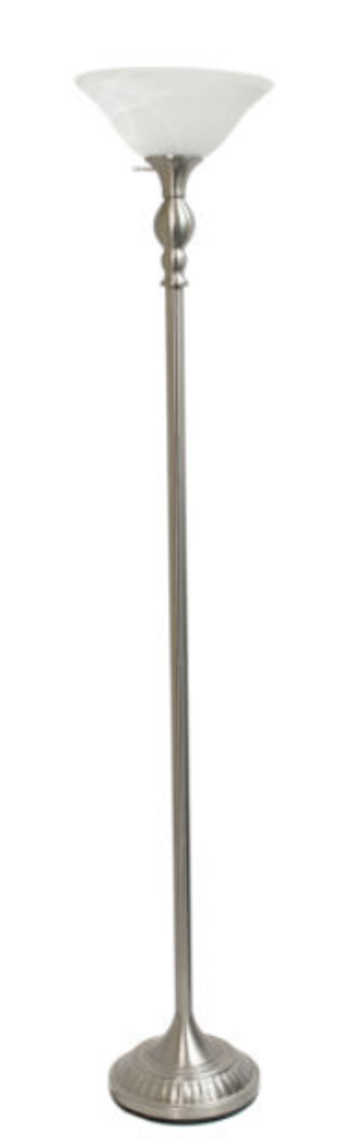 Elegant Designs 1-Light Torchiere Floor Lamp with Marbleized White Glass Shade
