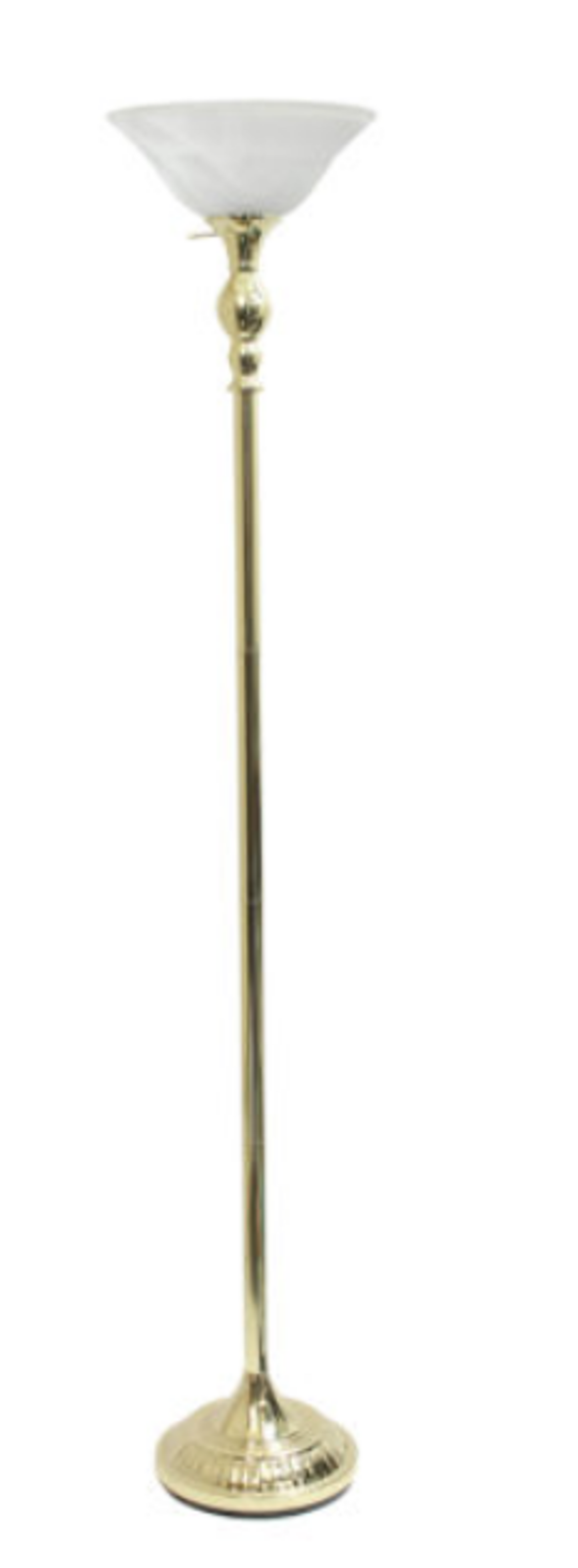 Elegant Designs 1-Light Torchiere Floor Lamp with Marbleized Glass Shade