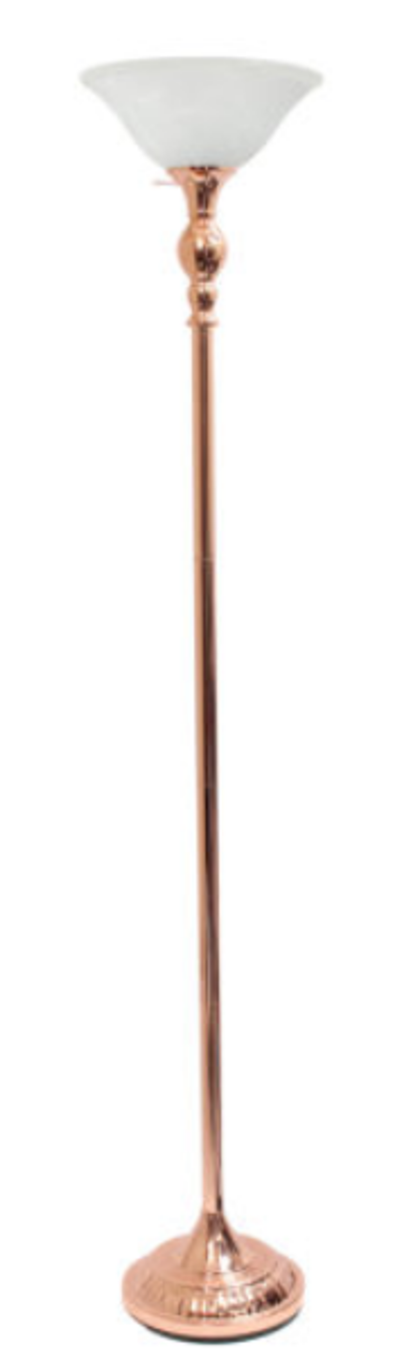 Elegant Designs 1-Light Torchiere Floor Lamp with Marbleized White Glass Shade