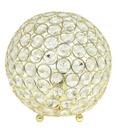 Elegant Designs Elipse 8-Inch Crystal Ball Sequin Table Lamp