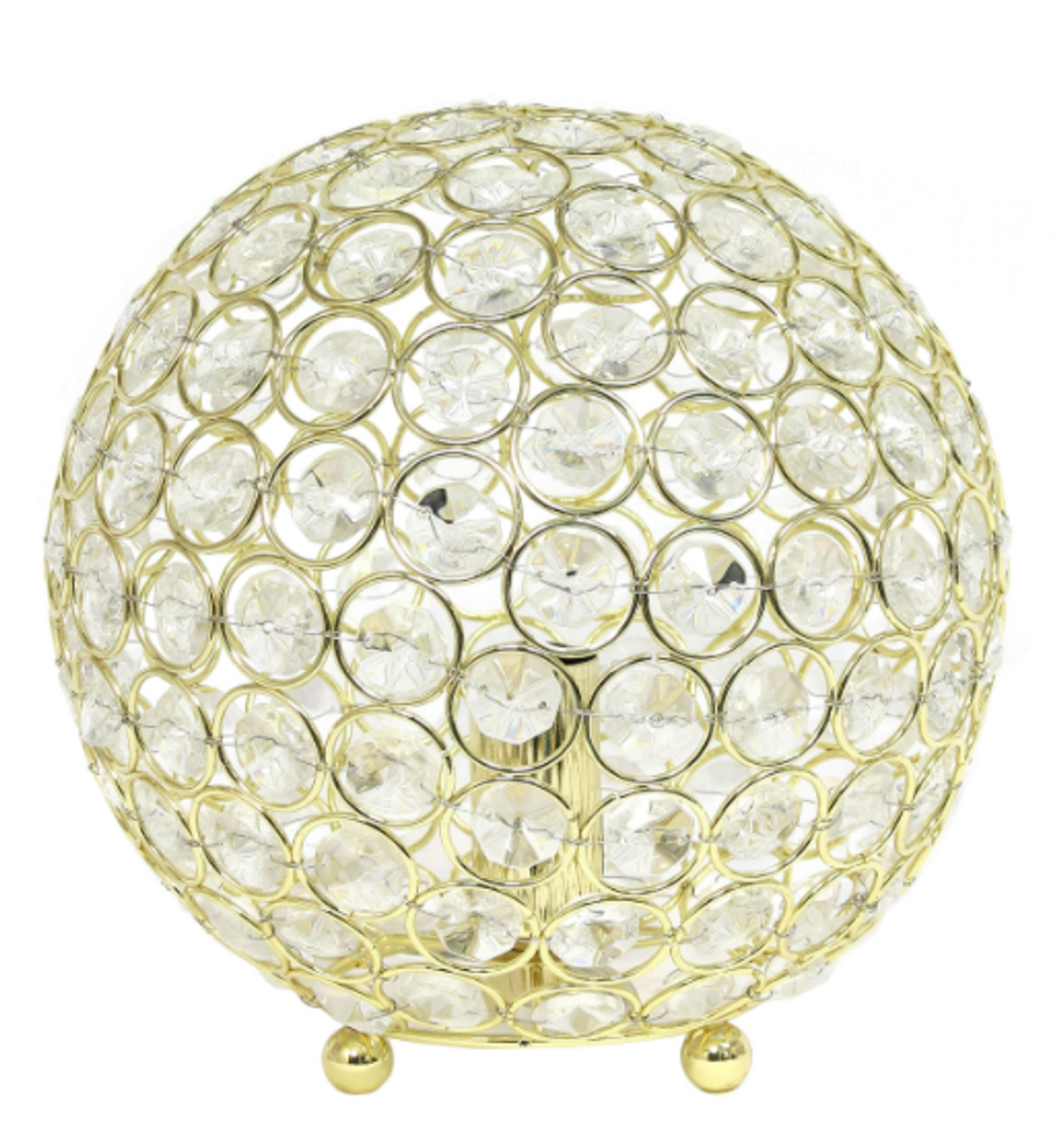 Elegant Designs Elipse 8-Inch Crystal Ball Sequin Table Lamp