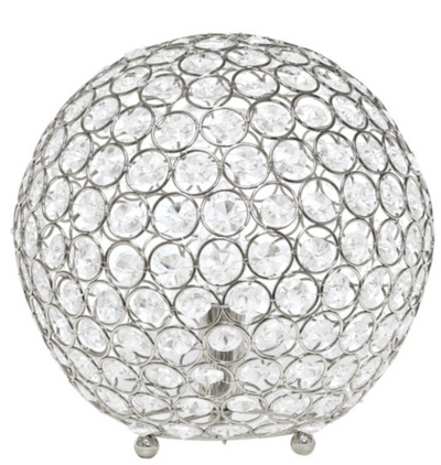Elegant Designs Elipse 10 Inch Crystal Ball Sequin Table Lamp