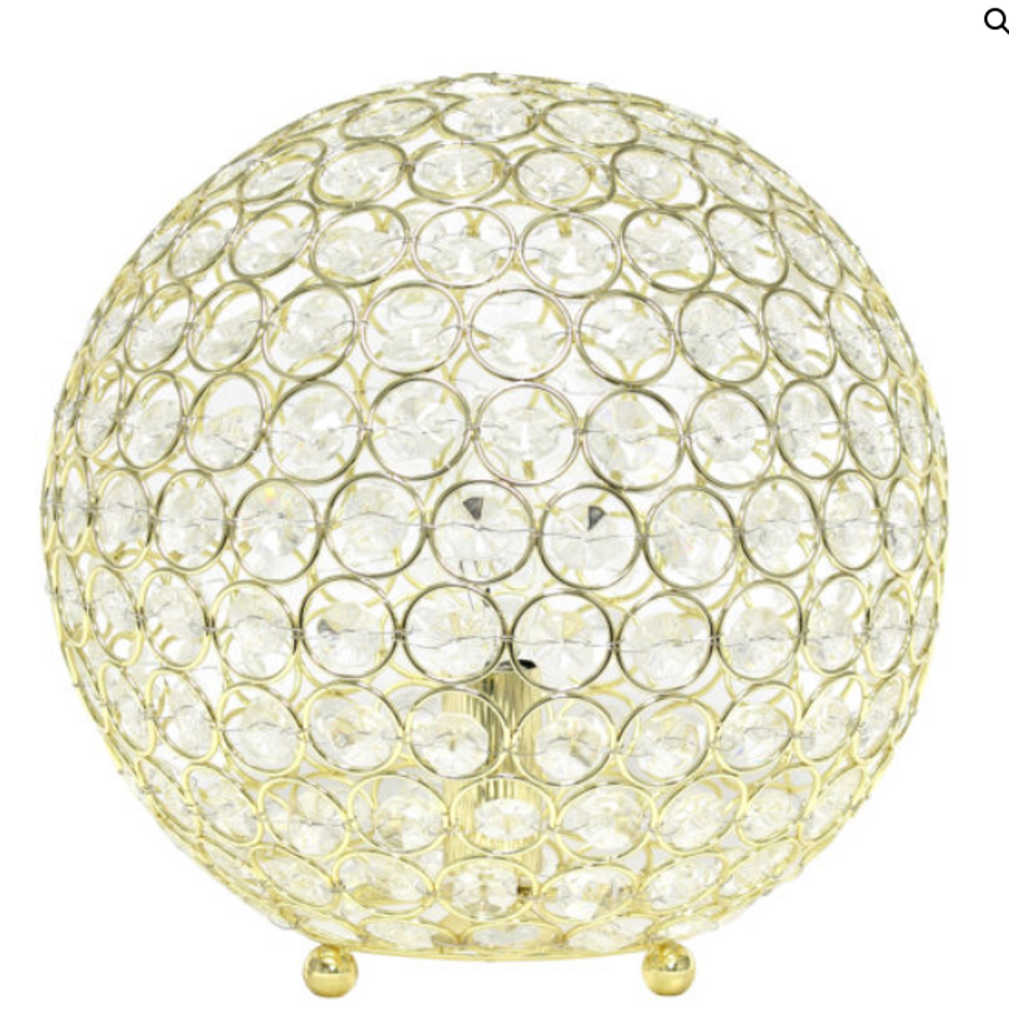 Elegant Designs Elipse 10 Inch Crystal Ball Sequin Table Lamp
