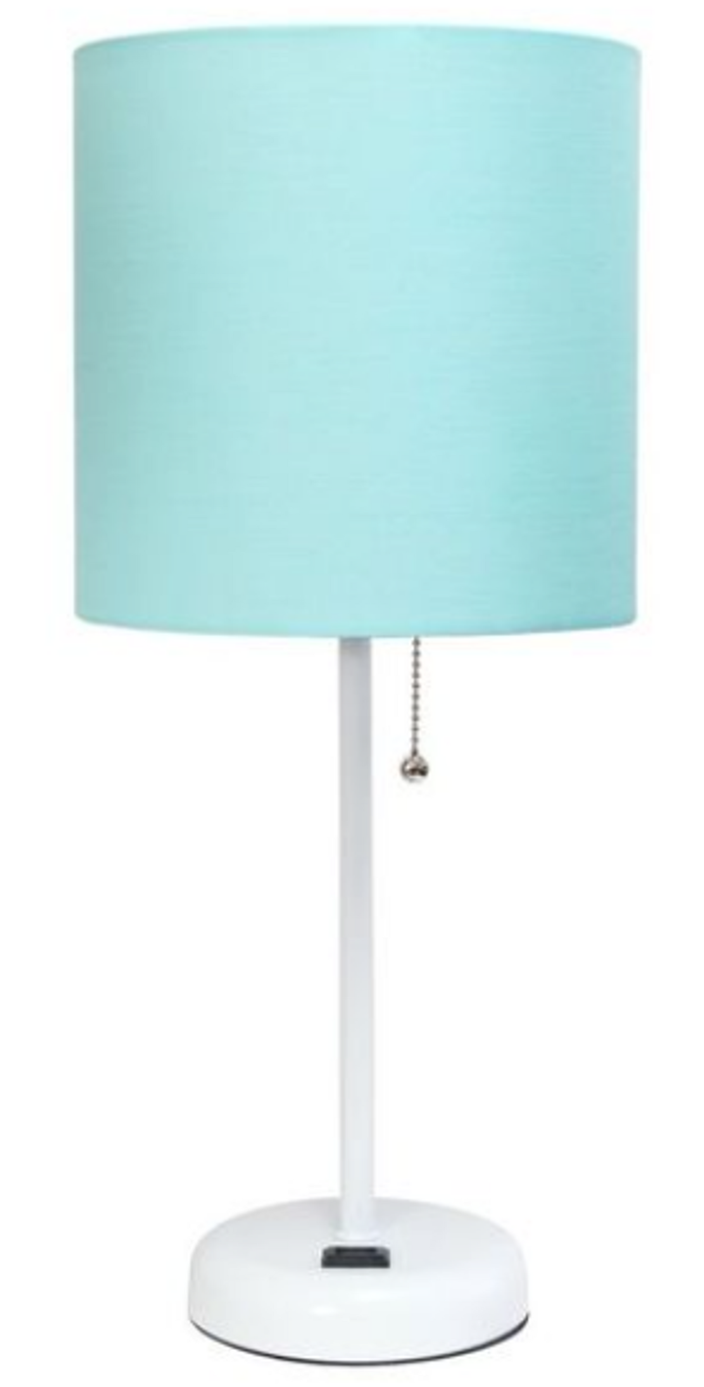 LimeLights Stick Lamp with Charging Outlet and Fabric Shade