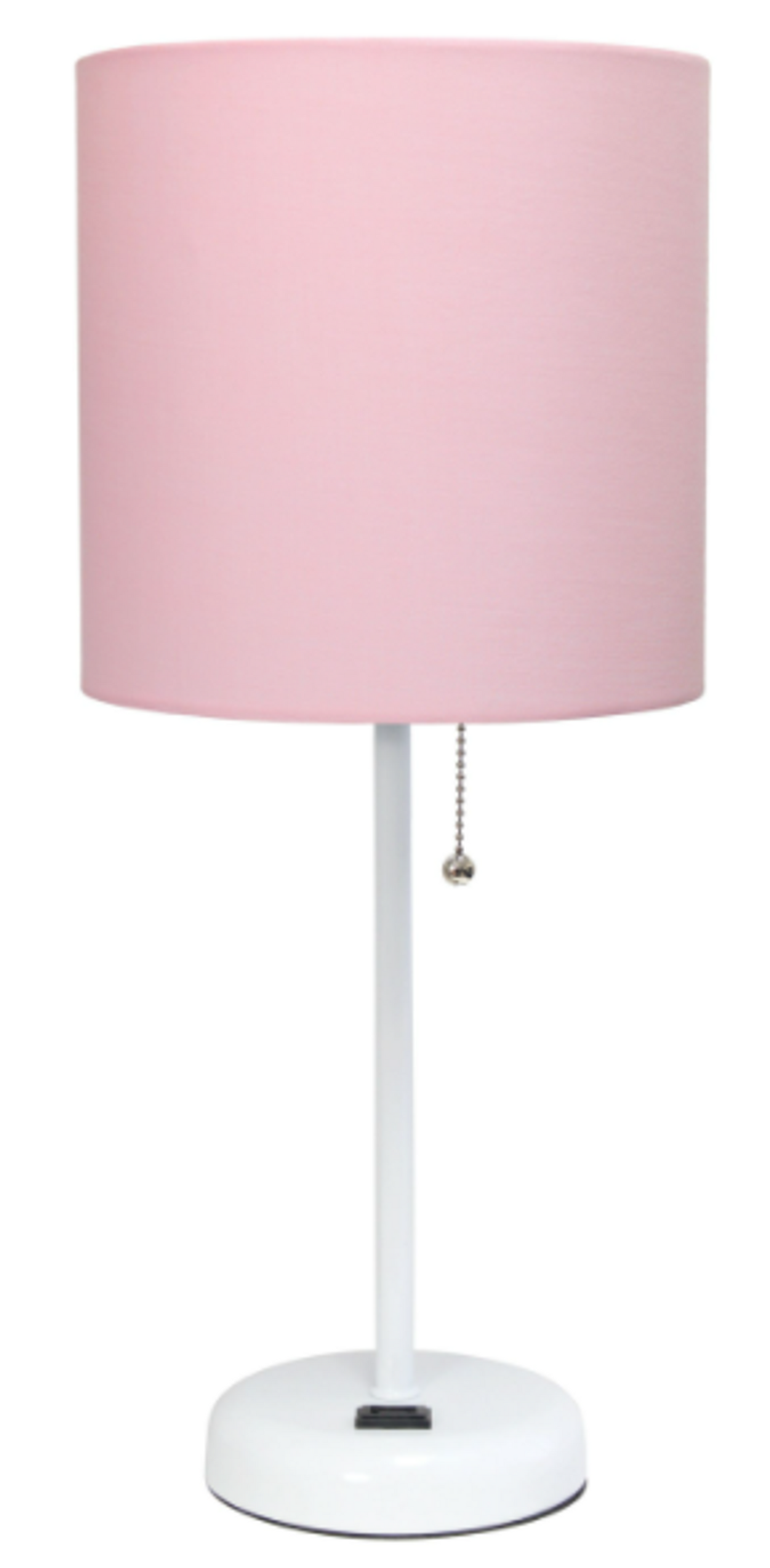 LimeLights Stick Lamp with Charging Outlet and Fabric Shade