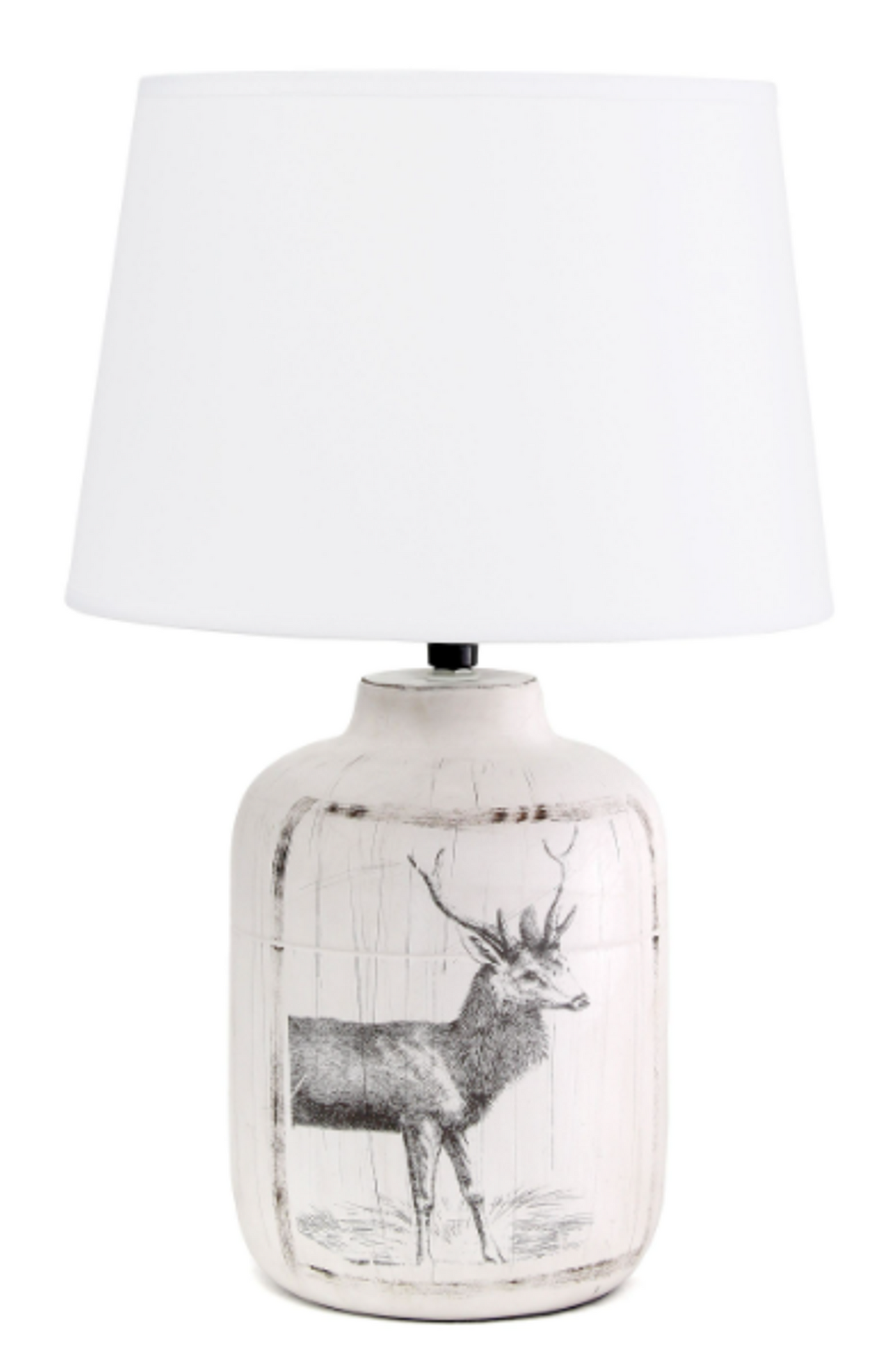 Simple Designs Rustic Deer Ceramic Farmhouse Table Lamp