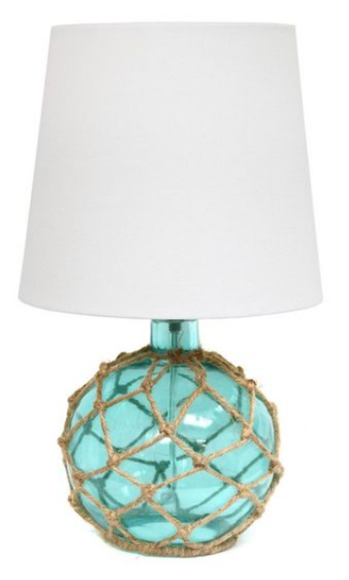 Elegant Designs Buoy Rope Nautical Coastal Glass Table Lamp